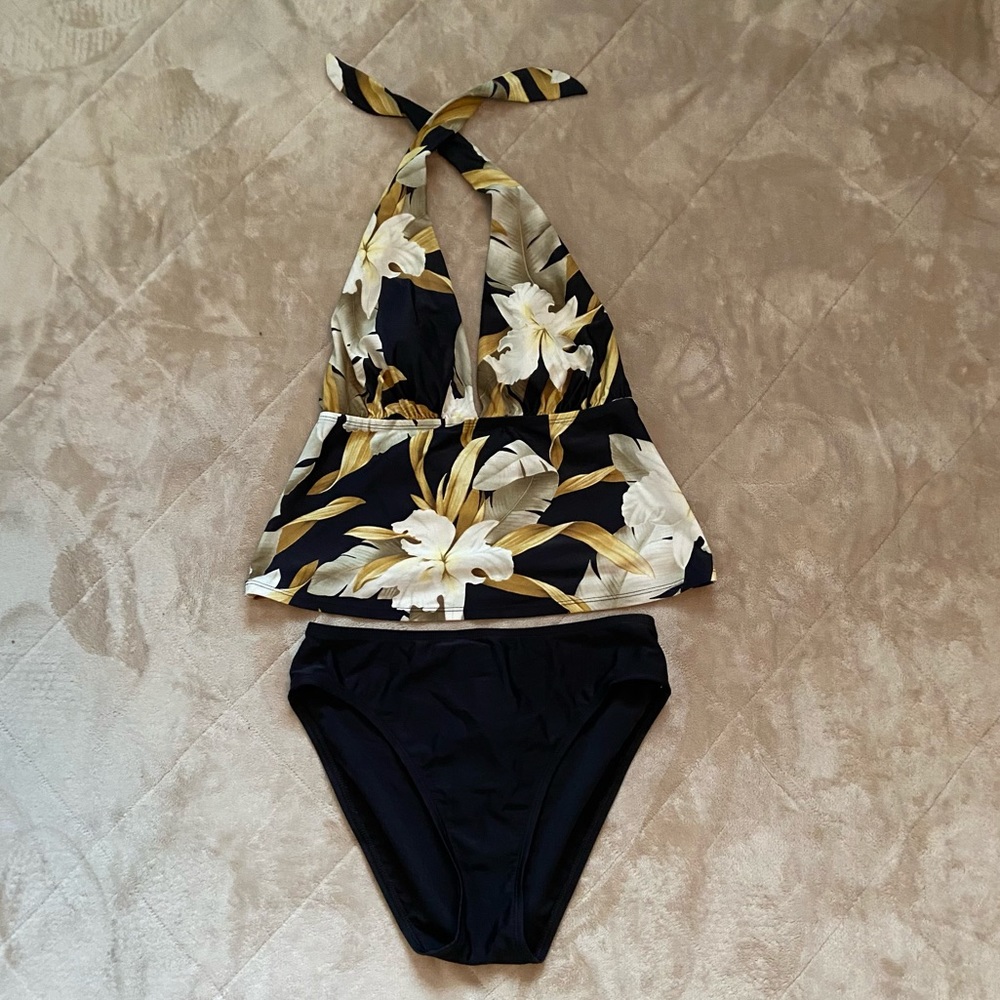 Floral Swimsuit Two Piece Halter